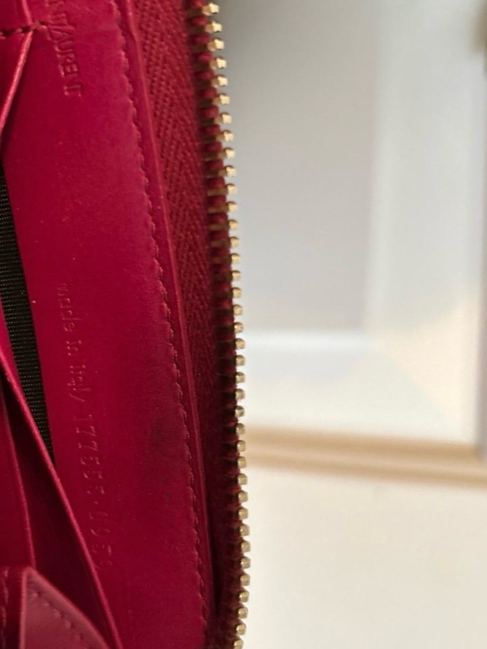 Yves Saint Laurent Red Patent Leather Zip Wallet - Picture 11 of 12